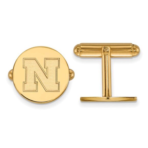 14k Gold Plated Silver University of Nebraska Cuff Links